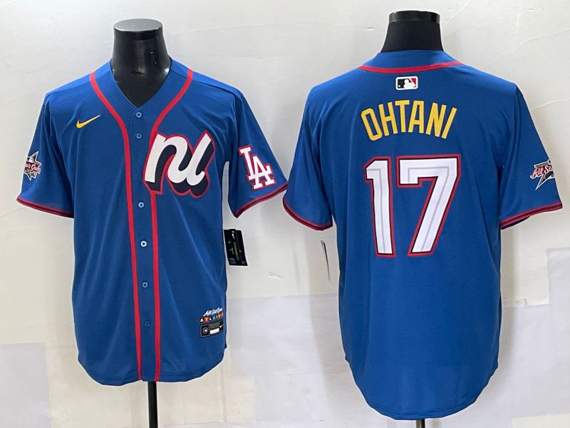 Men 2025 Los Angeles Dodgers #17 Ohtani Blue All star Nike MLB Jersey style 1->los angeles dodgers->MLB Jersey